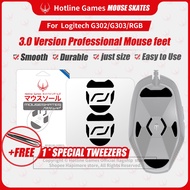 Hotline Games 3.0 Mouse Feet for Logitech G302 / G303 / RGB Mouse Professional Mice Upgrade Kit