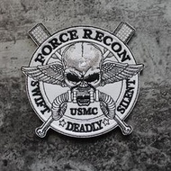 USMC海豹陸戰隊魔術貼胸章全球黑水刺繡布貼臂章迷彩服貼章士氣章