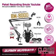 Paket recording smule mic condenser BM-8000 Original TAFFWARE Full Set