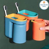 Ecomax bathroom toothbrush shelf without wall drilling, toothpaste shelf with cup 5508