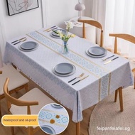 PVC tablecloth waterproof anti-scald table mat rectangular table cover furniture dustproof cloth 桌布 