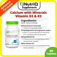 Nova Calcium Supplement Bone Calcium Magnesium Zinc Vitamin D3 Vitamin K2 Supplement Calcium Carbona