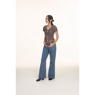 LIBÉ WORKSHOP - Blue flared navel-length jeans Flared Jeans