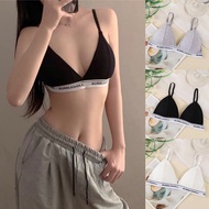 2-Strap Bubble Letter Sports Bra Thin Foam Cotton B30