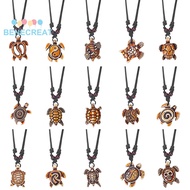 1Set 15Pcs 15 Styles Tortoise Resin Pendant Necklaces Set with Adjustable Cotton Cords Yin Yang & Sk