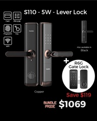 Kaadas S110 Digital Door Lock + Gate Lock Bundle (Authorised Reseller in Singapore)