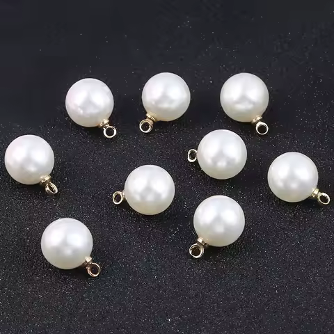 10pcs/bag 6mm 8mm 10mm Ivroy/White Pearl Charm DIY ABS Pearl Beads for Earring Necklace Jewelry Maki