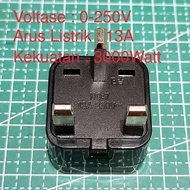 Over Plug Adapter 13A Male 3-Prong Type G to Female Travel Universal Plug Adapter/