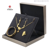 [Jewelry Storage Box] Light Gold Brushed Leather Bridal Jewelry Set Box Wedding Wedding Three Gold S