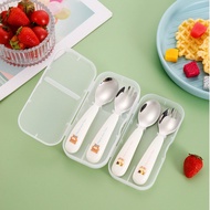 Gift Set Baby Training Stainless Steel Spoon Fork Set Toddler Self Feeding Utensil Set Sudu Baby Sudu Mayan Baby Kis