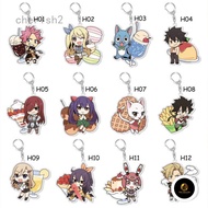 Fairy Tail Anime Keychain with Cartoon Character Pattern