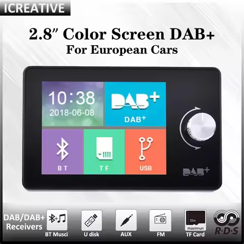 Digital Audio Broadcasting Car Radio Stereo SD MP3 Player FM Transmitter 2.8‘’ LCD Color Screen DAB 
