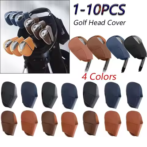 1-10pc Golf Head Cover Portable PU Golf Club Iron Head Sleeve Golf Putter Protector Wedges Covers Ou