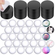 (ITMB) Fridge Magnets for DIY Crafts Sets Round Magnetic Discs with Clear Dome Cabochons Glass Magne