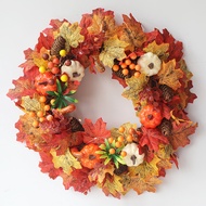Thanksgiving Garland Autumn Color Pumpkin Garland Simulation Berry Maple Leaf Garland Retro