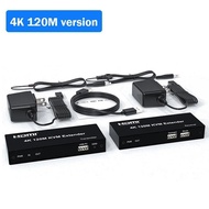 4K 60m 120M HDMI KVM Ethernet Extender Cat6 Cable Video Transmitter Receiver Support Mouse Keyboard
