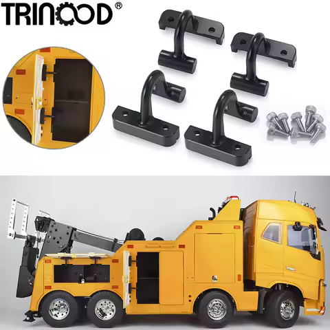 TRINOOD Metal Hinge RC Trailer Cargo Box Hinge for Tamiya 1/14 FH16 GLOBETROTTER 8X4 Tow Truck Heavy