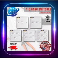 1-5GANG Switches Multiple Gang SIRIM Single Double Switch Socket 13A Smart Long Lasting Suis Lampu