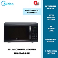 MIDEA  (AUTHORISED DEALER) 25L MICROWAVE OVEN EM825AGS-BK - MIDEA WARRANTY MALAYSIA