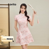 (KOL‘s pick) Lovito Elegant Ditsy Floral Knot Dress for Women L112ED610