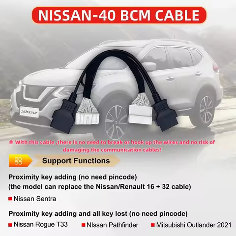 OBDSTAR for NISSAN 40 BCM Cable Used for X300 DP PLUS/ X300 PRO4/ X300 DP Key Master