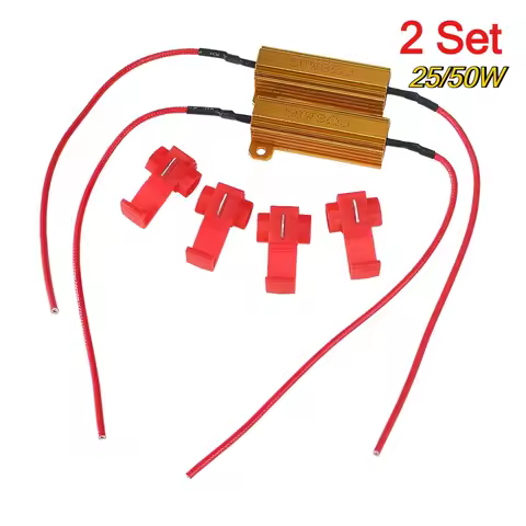 2 Sets 25W 50W Car LED Canbus Decoder 6ohm 8ohm 50 Ohm Load Resistors for Automobile Turn Signal Lam