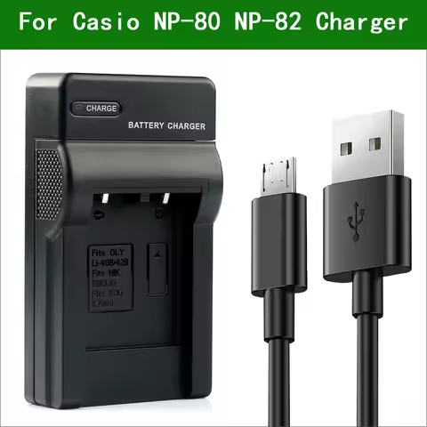 Lanfulang NP-80 NP-82 BC-80L BC-81L Digital Camera Battery Charger for Casio EX-Z35 EX-Z37 EX-Z88 QV