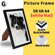 Picture Frame with White Matting Home Decor Wooden Picture Frame Wall Decor Picture Holder 4R/5R/A4