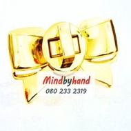 Bag Lid Lock (Twist Type) Bow Shape Gold Color (40528)