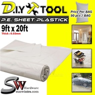 9 x 20 feet (50PCS/BAG) Multi-purpose Drop Plastic Protective Sheet I Cover Plastik Kalis Air Alas M