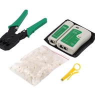 Combo set of 3 Piece: network wire crimping pliers + network test box + 100 cob network beads