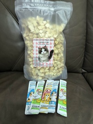 premium chicken cube bag 500g + 5 cat treat