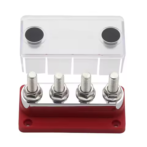 600A Power Distribution Block Bus Bar 4 x 3/8 Posts 48V DC Busbar Box