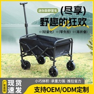 Camping Trolley Outdoor Foldable Flatbed Trolley Stall Trolley Shopping Trolley Portable Camp Traile