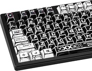 GEKUCAP Japanese Manga Theme Keycaps Set, Cherry Profile PBT Custom Key caps 135 Keys, Black and Whi