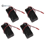 .4Pack 6V 4XAA Battery Container Case Holder Pack Box JST Plug Receiver for  Redcat 1/8 1/10 RC Nitr