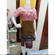 DRES GAUN TENUN BROKAT TILE PREMIUM