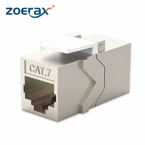 ZoeRax 1Pcs RJ45 Coupler Keystone Jack Cat7 Cat6a 10G Support, Female Keystone STP 10 Gbps for Wall 