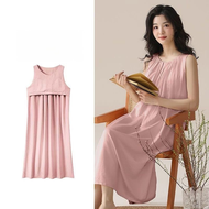 [Whoever Wears It Will Look Good] A Dress With Built-In Breast Pads Plain Maternity Breastfeeding Dr