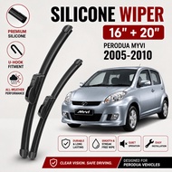 PERODUA MYVI 2005 2008 2010 HIGH PREMIUM SILICONE CAR WIPER WASHER WINDSHIELD BLADE 1 PAIR SET