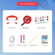 Kids Toy layang layang Bambu layang-layang diy pakej bahan buatan sendiri lukisan grafiti yang diluk