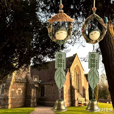 Resin Wind Chime Ornaments Totoro Wind Chime DIY Craft Gifts for Home Garden Decor