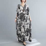Oladivi L-9XL Oversized Plus Size Bohemian Dress Women Summer Casual Maxi Long Boho Dress 5019 KCJ 7
