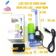 Lọc sủi vi sinh có MÁY BƠM bio bông ĐƠN kèm vật liệu lọc XY-2901