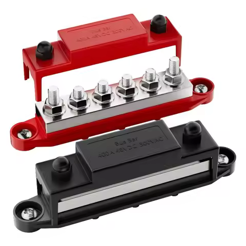 400A Bus Bar 12V Power Distribution Block 6 X 5/16" (M8) Terminal Studs 12 Volt Marine Bus Bar Posit