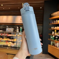 600ML/750ML Tyeso Thermos Bottle With Straw Stainless Steel Vacuum Flask Insulated Water Bottle Trav