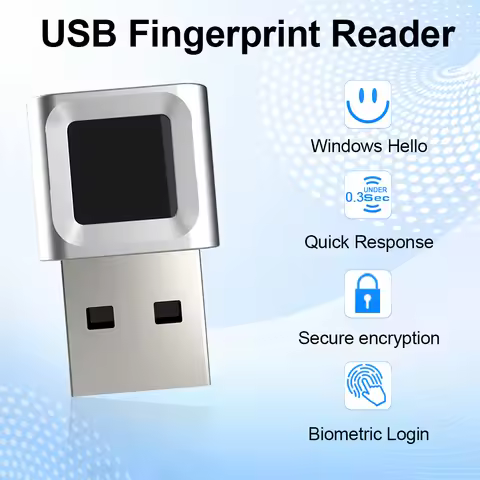 Windows Hello USB Fingerprint Reader Password-Free Login for Desktop & Laptop Windows 10/11 Compatib