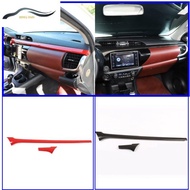 XINFAN LHD Interior Moulding for Toyota Hilux Revo 2015-2021 Center Control Dashboard Panel Trim 2PCS Decorative Strip Car Accessories