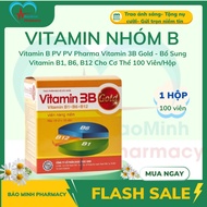 Vitamin B PV Pharma Vitamin 3B Gold - Vitamin B1, B6, B12 Supplement for the Body 100 Tablets/Box