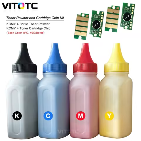 4 Color EA Toner Powder Cartridge Refill Reset Chip Kit For Xerox Phaser 6000 6000B 6010 Workcentre 